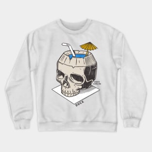 Duck, NC Summertime Vacationing Skull Drink Crewneck Sweatshirt